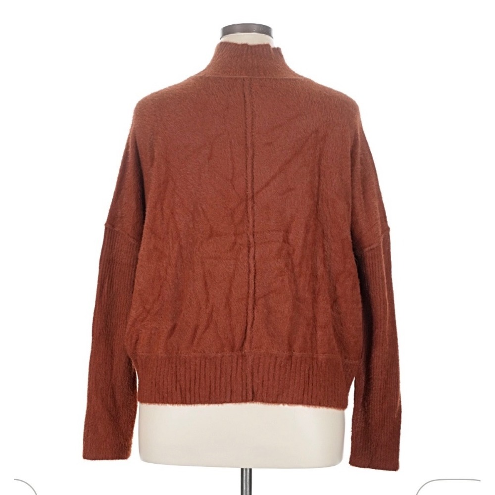 Natural Life Super Soft Eyelash Knit Mock Neck Sweater Rust Orange XL - Picture 8 of 9